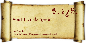 Vodilla Ágnes névjegykártya